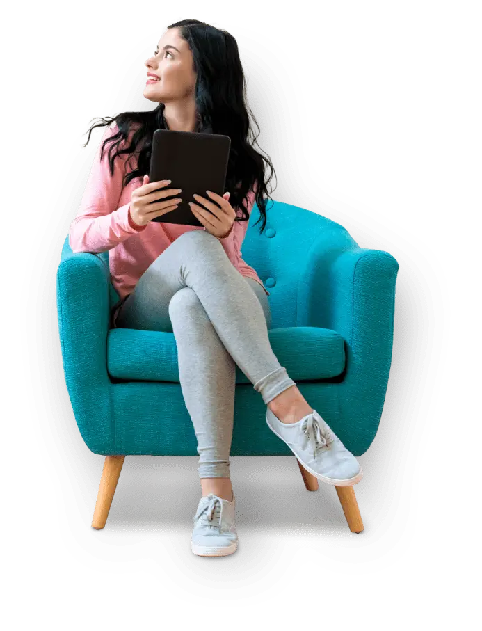 woman sitting on a chair
