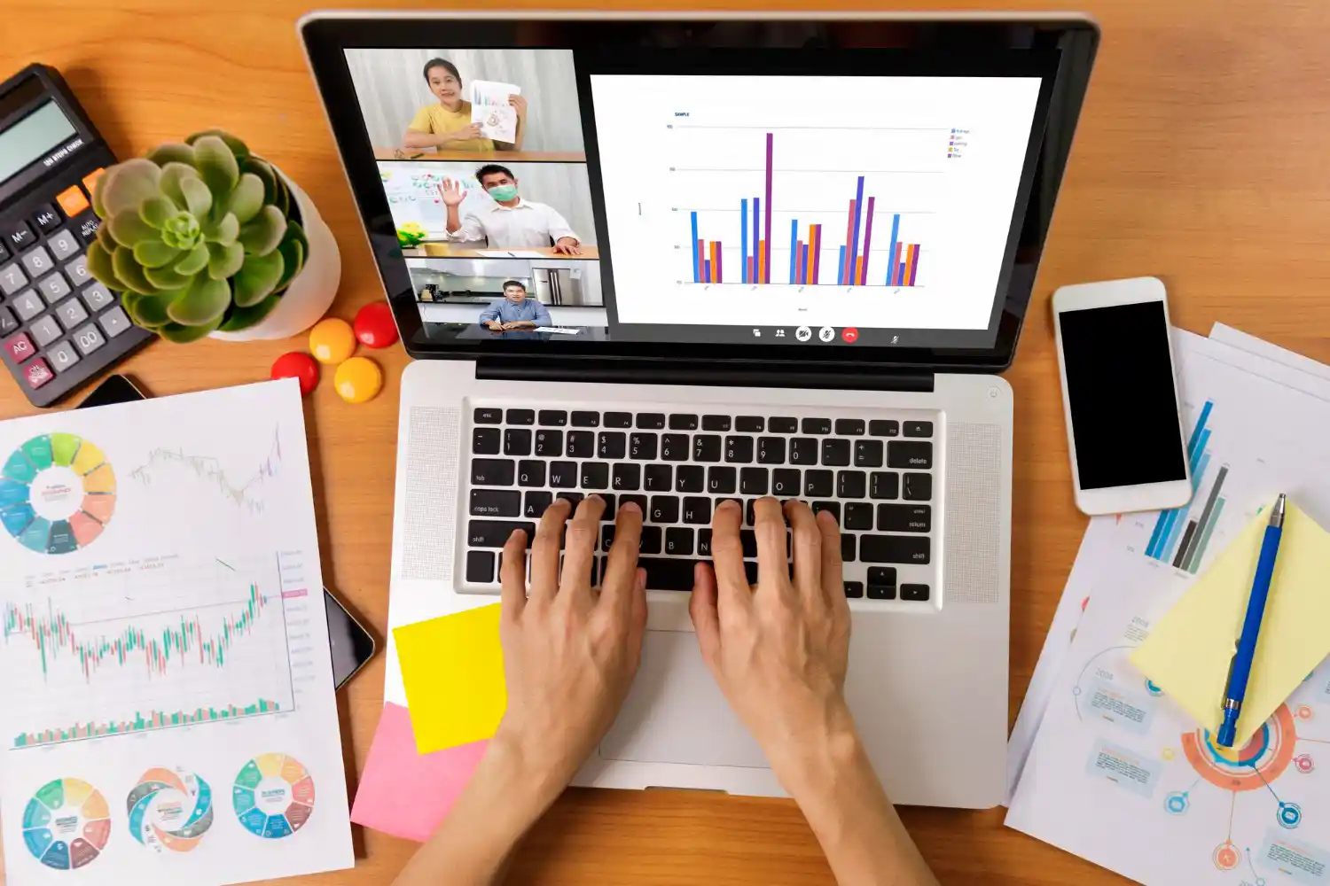 Online course creator analysing performance charts and financial data for tax deductions in Australia