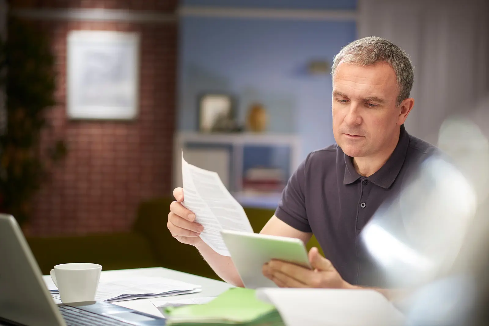 Man looking at documents